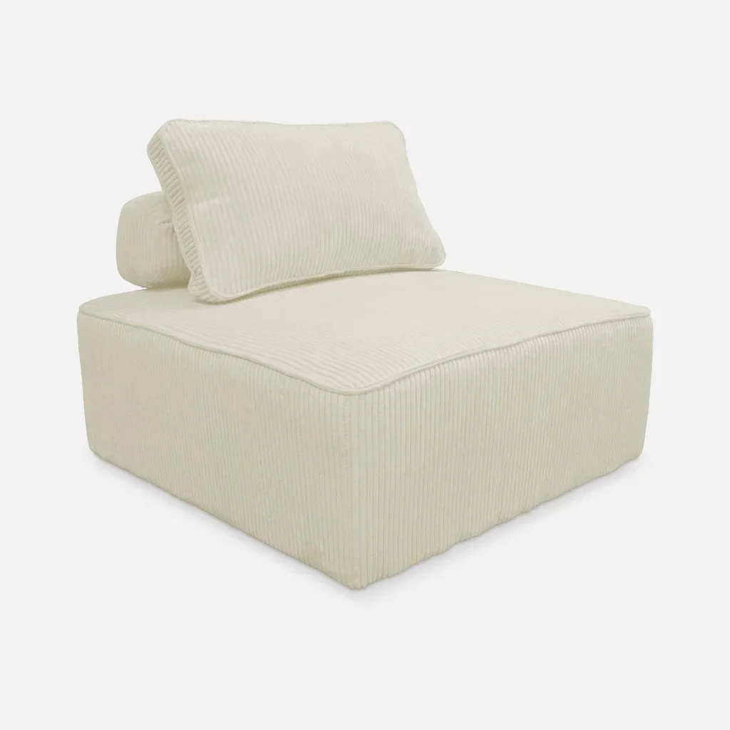 3-Sitzer Modulares Vintage Cord-Samt Sofa Set Lao