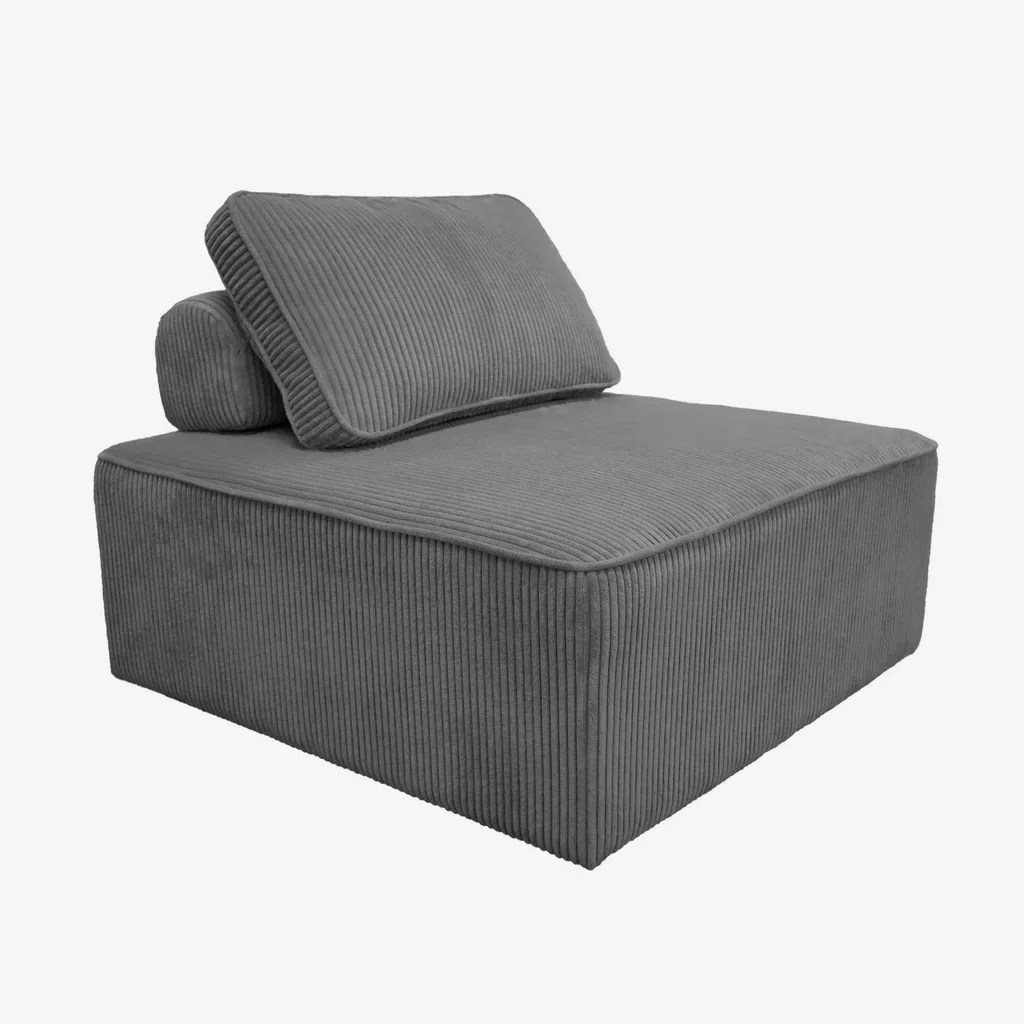 3-Sitzer Modulares Vintage Cord-Samt Sofa Set Lao