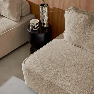 Set poltrone modulari 4 posti tessuto bouclé Bao