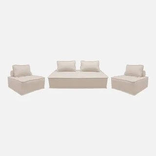 Conjunto de 4 cadeiras de lounge modulares em tecido estofado