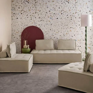 Conjunto de 4 poltronas modulares capitonê - sofá modular