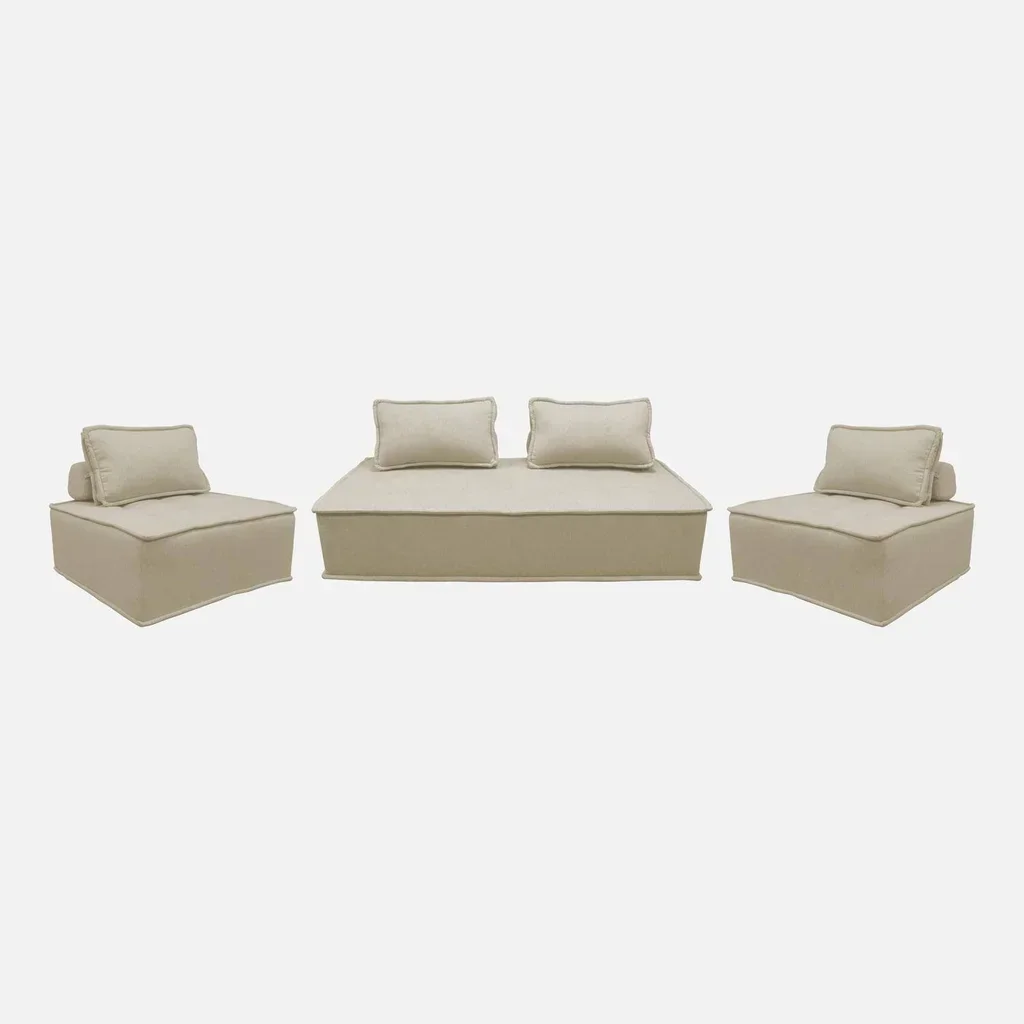 Conjunto de 4 poltronas modulares capitonê - sofá modular