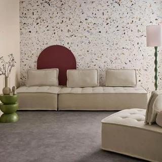 Conjunto de 4 poltronas modulares capitonê - sofá modular