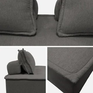Conjunto de almofadas de chão modulares em tecido capitoné 3 lugares - Dao