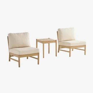 Set giardino 2 posti legno acacia con tavolino