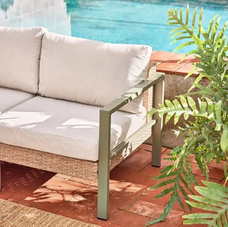 Salon de jardin Velletri aluminium résine tressée 5 places modulable extérieur