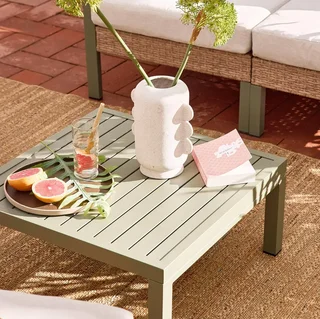 Salon de jardin Velletri aluminium résine tressée 5 places modulable extérieur