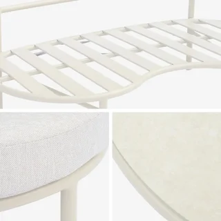 Set giardino alluminio 4 posti beige Solena con cuscini