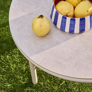 Set giardino alluminio 4 posti beige Solena con cuscini