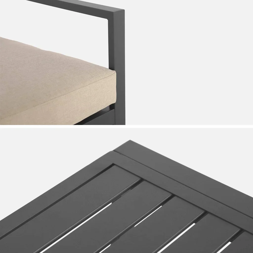 Salon de jardin Onara 4 personnes aluminium avec coussins oléfine