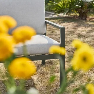 Salon de jardin Onara 4 places aluminium avec coussins oléfine