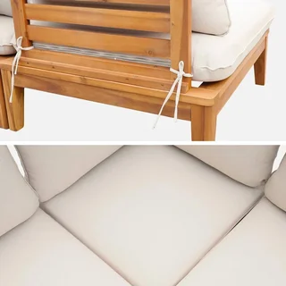 Conjunto de Jardim Modular 5 Lugares Madeira Acácia FSC com Almofadas
