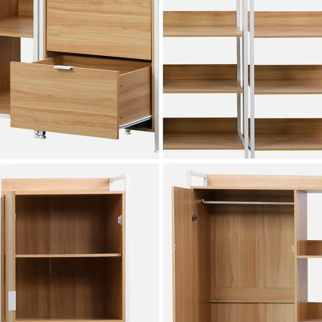 Ensemble dressing modulable 4 modules bois et métal Clever
