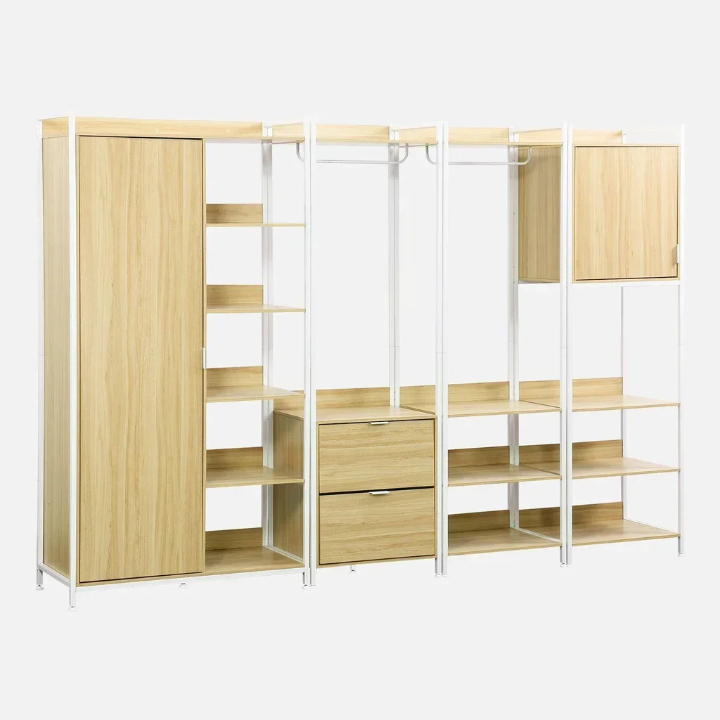 Ensemble dressing modulable 4 modules bois et métal Clever