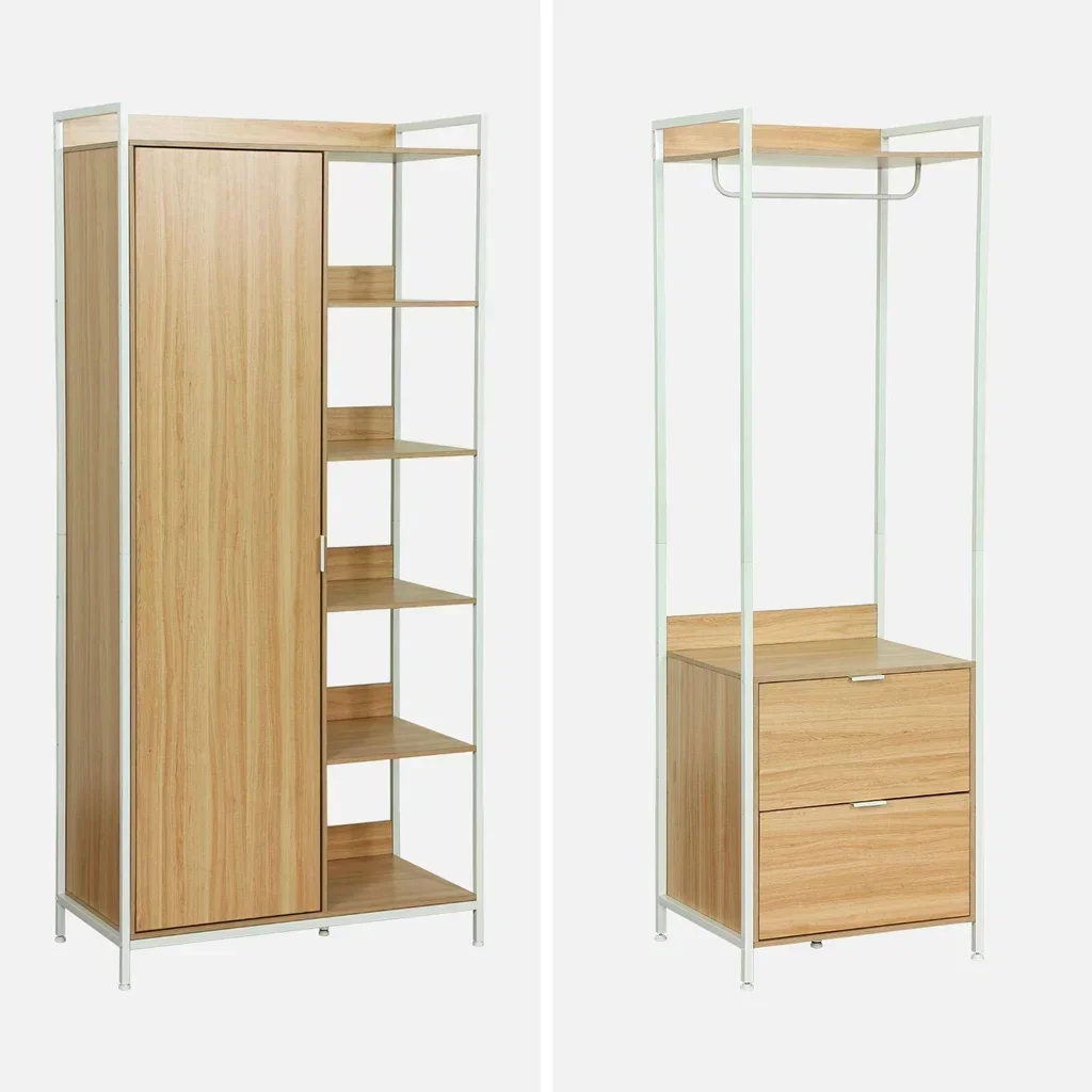 Ensemble dressing modulable 4 modules bois et métal Clever