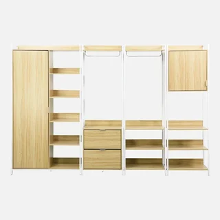 Ensemble dressing modulable 4 modules bois et métal Clever