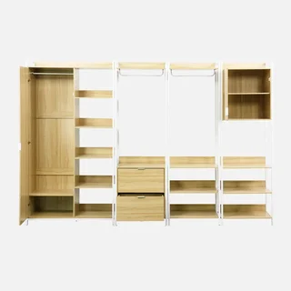 Ensemble dressing modulable 4 modules bois et métal Clever