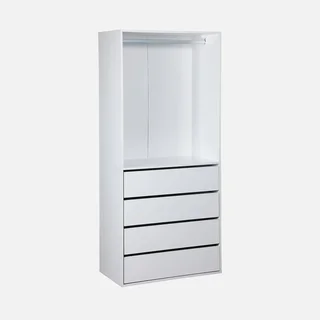 Ensemble dressing modulable 4 pièces bois avec étagères tiroirs penderie