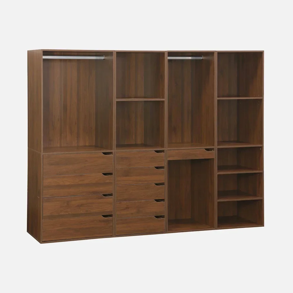 Ensemble rangement modulable 4 pièces bois dressing Modulo