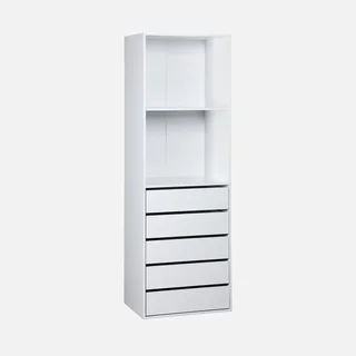 Ensemble dressing modulable 4 pièces bois avec étagères tiroirs penderie