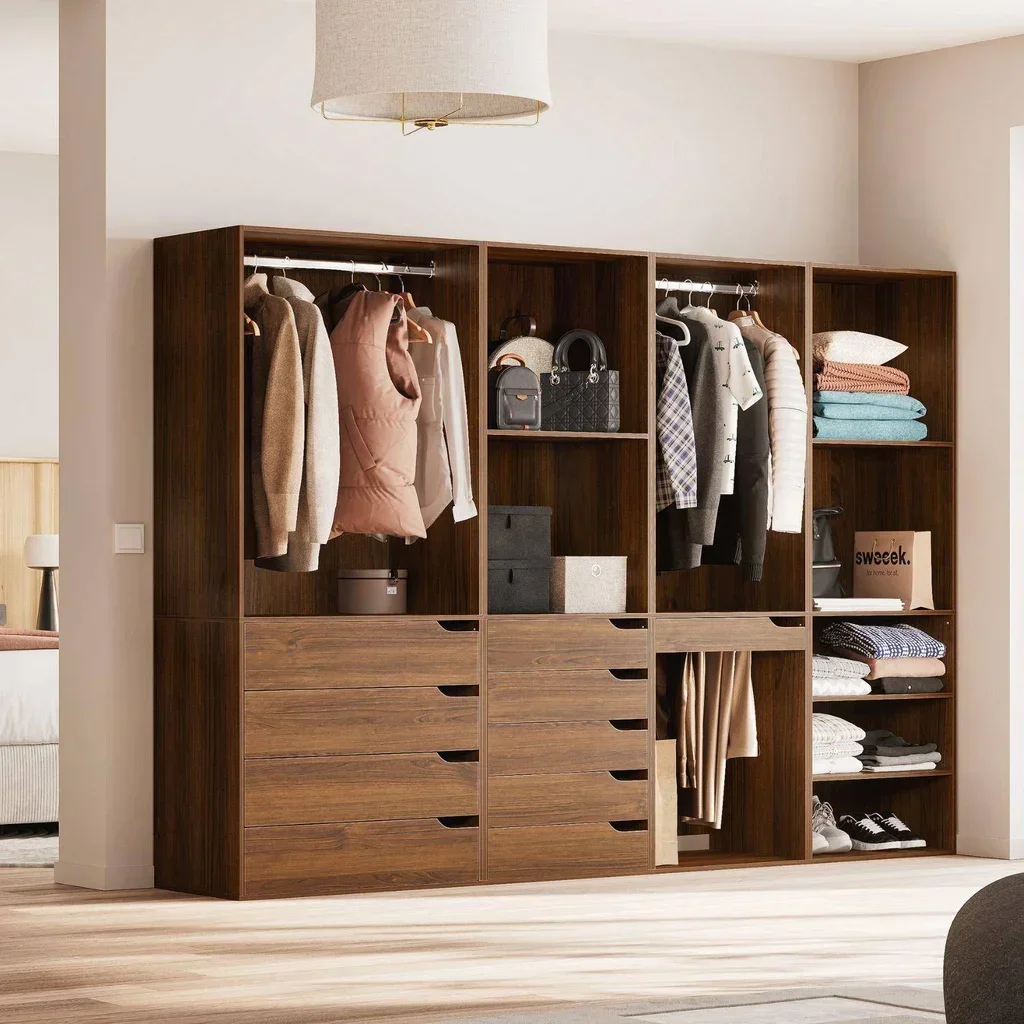 Ensemble rangement modulable 4 pièces bois dressing Modulo