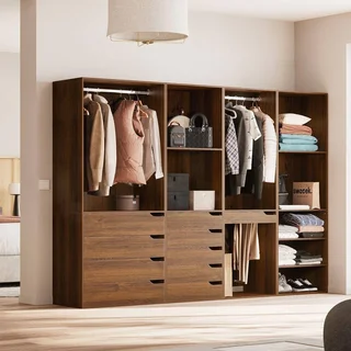 Ensemble rangement modulable 4 pièces bois dressing Modulo