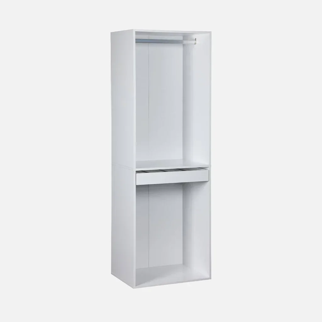 Ensemble dressing modulable 4 pièces bois avec étagères tiroirs penderie