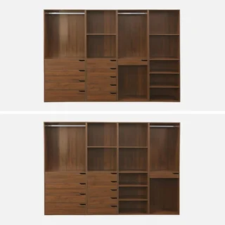 Ensemble rangement modulable 4 pièces bois dressing Modulo