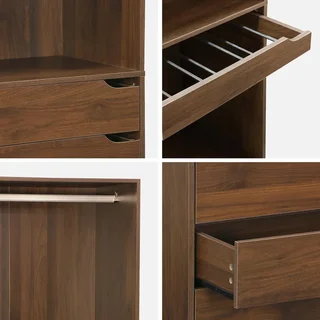 Ensemble rangement modulable 4 pièces bois dressing Modulo