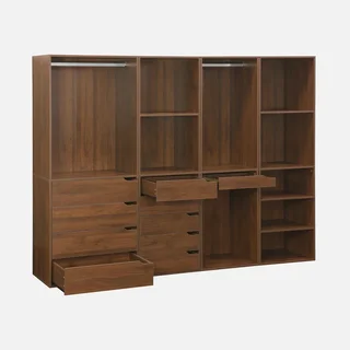Ensemble rangement modulable 4 pièces bois dressing Modulo