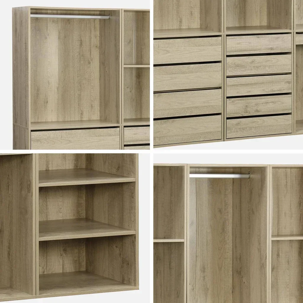 Ensemble dressing modulable 4 pièces bois - Collection Modulo
