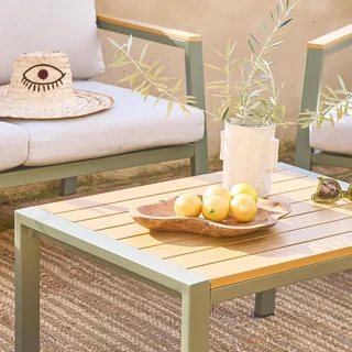Salotto da giardino alluminio polywood 4 posti Casoria set tavolo sedie esterno