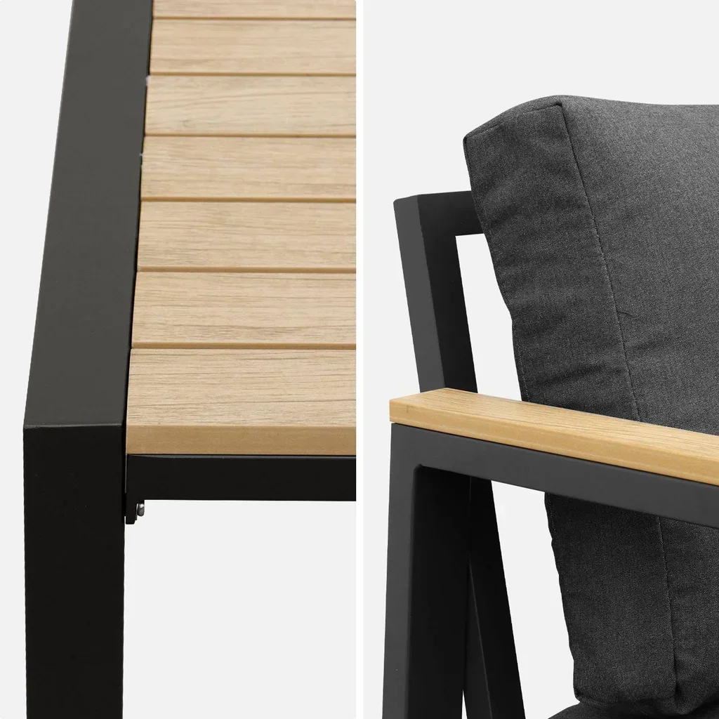 Salotto da giardino alluminio polywood 4 posti Casoria set tavolo sedie esterno
