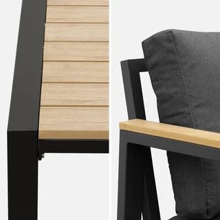 Salotto da giardino alluminio polywood 4 posti Casoria set tavolo sedie esterno