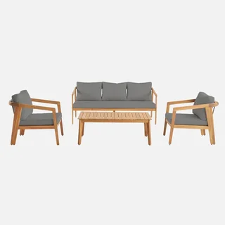 Salon de jardin 5 places bois acacia vintage Loberia
