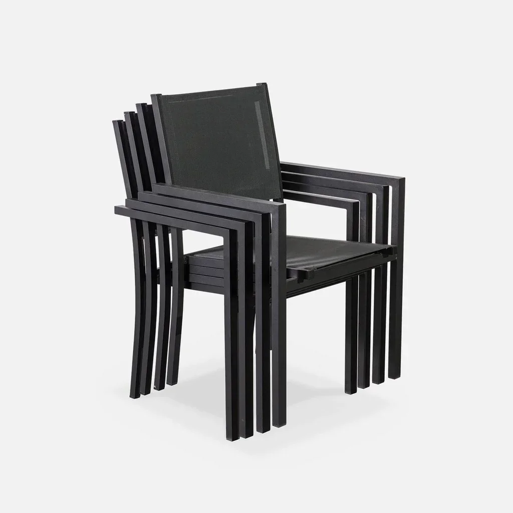Conjunto Mesa 6 Cadeiras Jardim Alumínio Capua Design Moderno