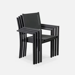 Conjunto Mesa 6 Cadeiras Jardim Alumínio Capua Design Moderno