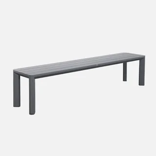 Ensemble table bancs jardin aluminium 3 pièces design moderne 8 places