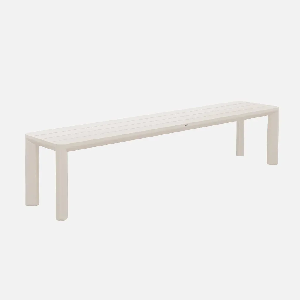 Ensemble table bancs jardin aluminium 8 places moderne