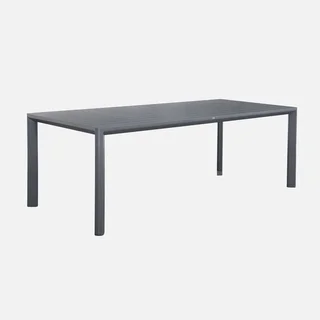 Ensemble table bancs jardin aluminium 3 pièces design moderne 8 places