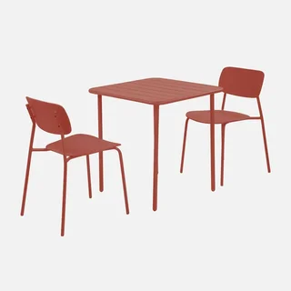 Ensemble table et chaises de jardin métal 2 places Amélia Liva extérieur