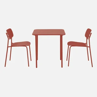 Ensemble table et chaises de jardin métal 2 places Amélia Liva extérieur