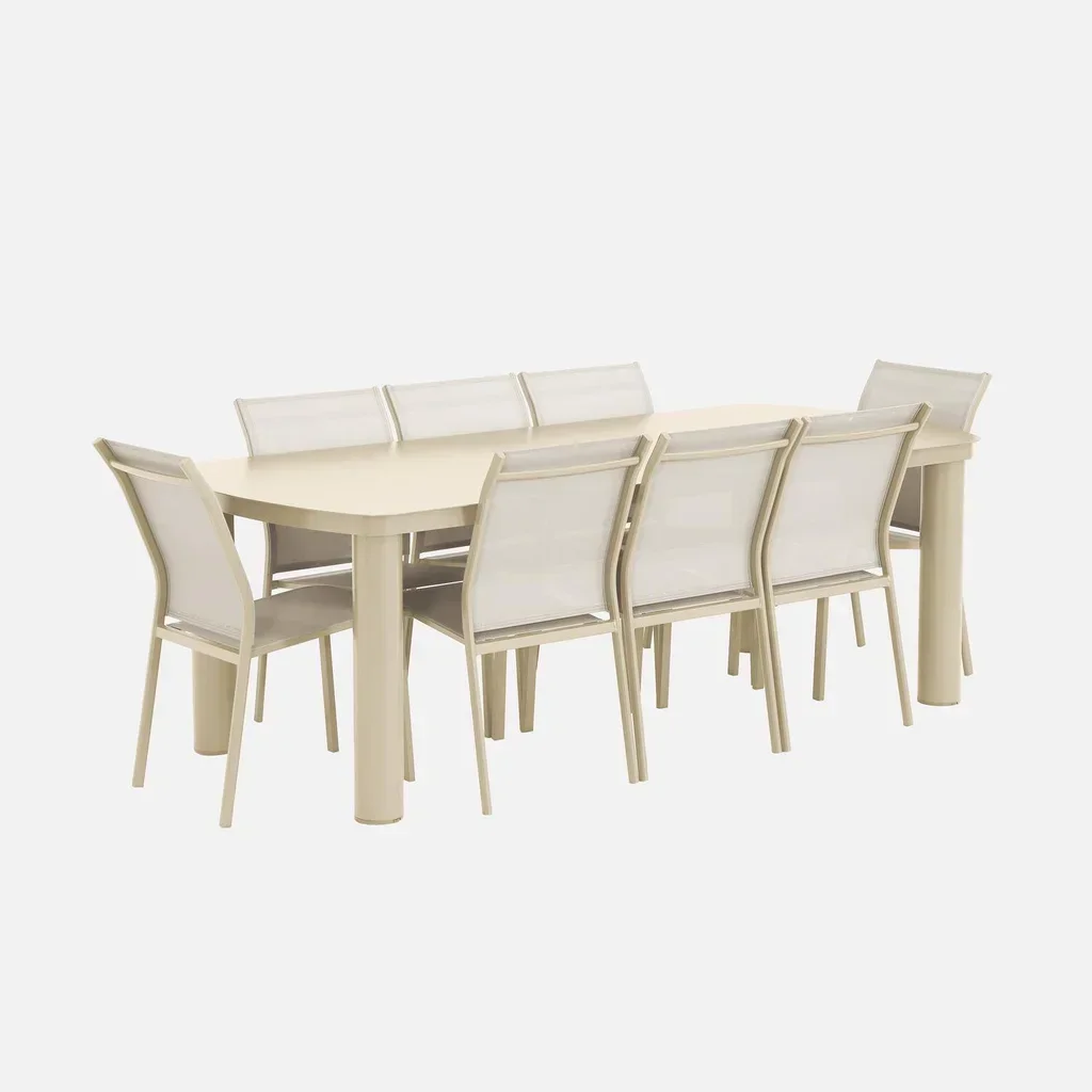 Aluminum Garden Dining Set 8 Seater Zaro Buffalo Patio Furniture Outdoor Table