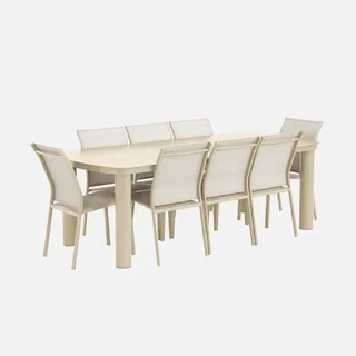 Aluminum Garden Dining Set 8 Seater Zaro Buffalo Patio Furniture Outdoor Table