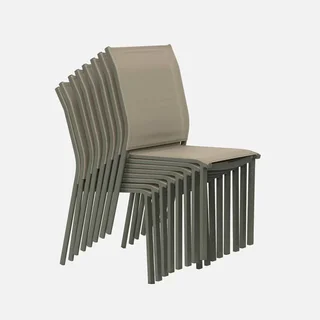 Aluminum garden dining set 8 seater Zaro Buffalo with textilene chairs