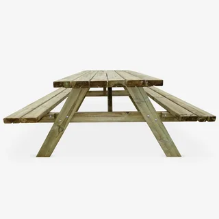 Table pique-nique bois pin avec bancs rabattables 6 personnes