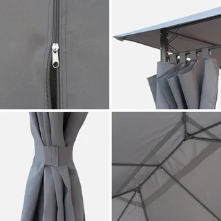 3x4m Divio Pavillon Dach und Seitenvorhänge Set wasserabweisendes Polyester