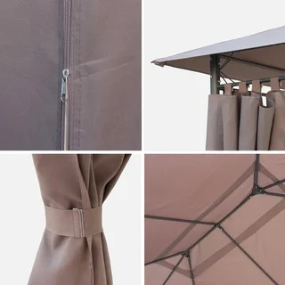 3x4m Divio Polyester Wasserdichter Pavillon mit Seitenvorhängen