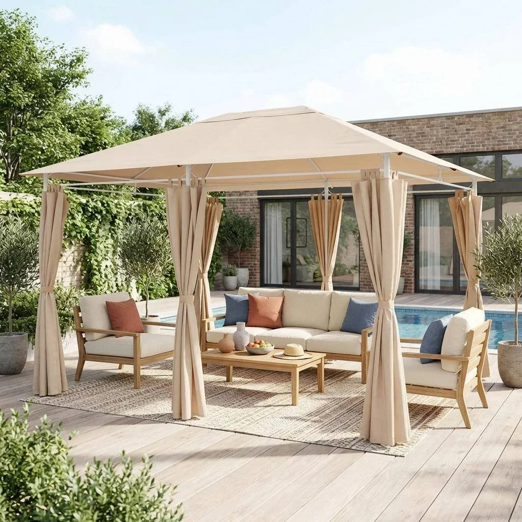 Pavillon Dachplane und Seitenteile Divio 3x4 m wasserabweisendes Polyester