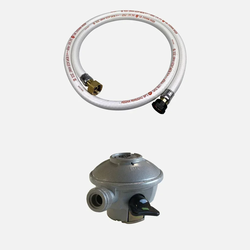 Kit tuyau flexible gaz butane 1,5m avec détendeur Quick-on 27mm propane